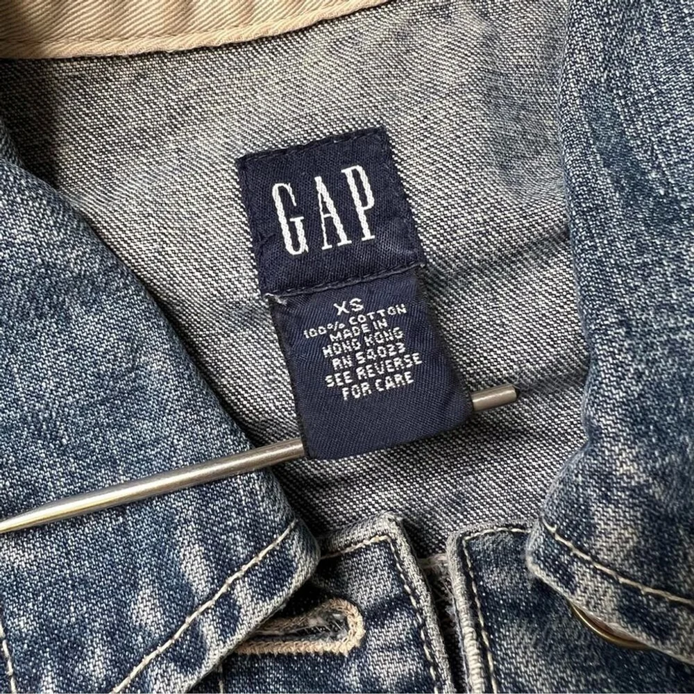 Gap Jeans Vintage Denim Jacket Womens XS Blue 2000 Y2K Cotton Classic Trucker - Picture 8 of 9